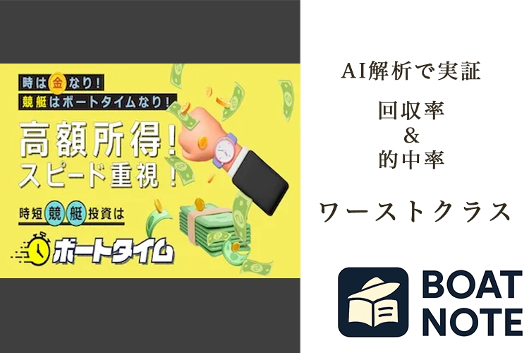 【競艇予想サイト分析と評価】BOAT TIME（ボートタイム）（kyotei-time.com）【BOAT NOTE】ワーストクラス