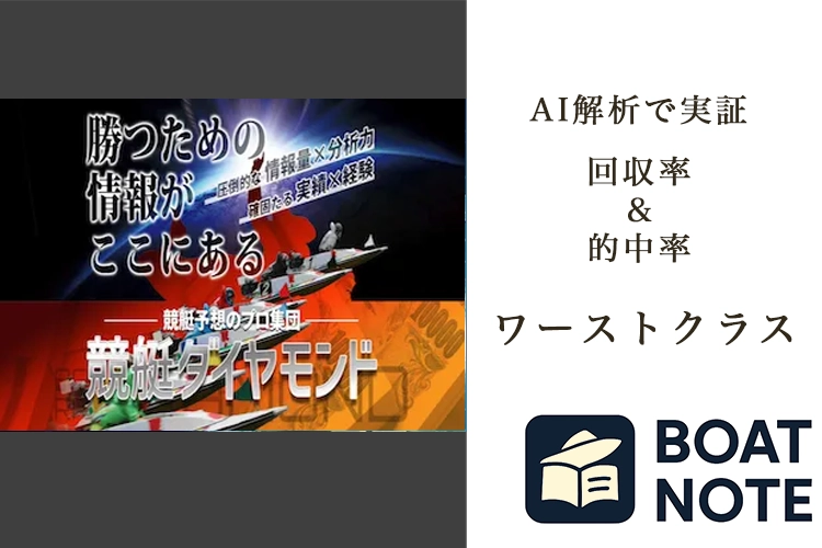 【競艇予想サイト分析と評価】競艇ダイヤモンド（kyoteidiamond.com）【BOAT NOTE】ワーストクラス
