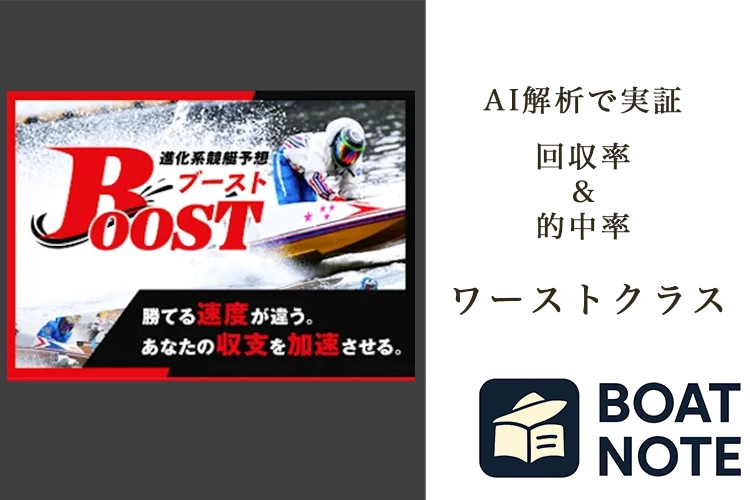 【競艇予想サイト分析と評価】Boost（ブースト）（boost-boat.com）【BOAT NOTE】ワーストクラス